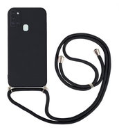 TopQ Kryt Samsung A21s černý se šňůrkou 92943 - Phone Cover