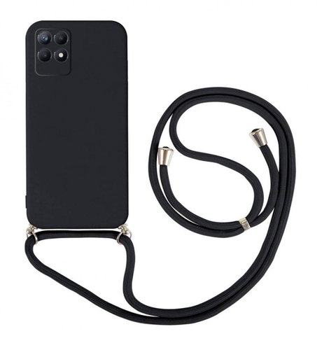 TopQ Kryt Realme 8i černý se šňůrkou 92920 - Phone Cover - Main image