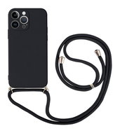 TopQ Kryt iPhone 14 Pro Max černý se šňůrkou 92649 - Phone Cover