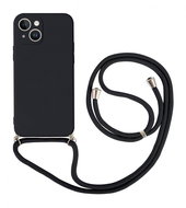 TopQ Kryt iPhone 14 Plus černý se šňůrkou 92625 - Phone Cover