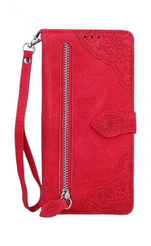 TopQ Pouzdro Samsung A12 knížkové se zipem červené 84276 - Phone Case - Main image