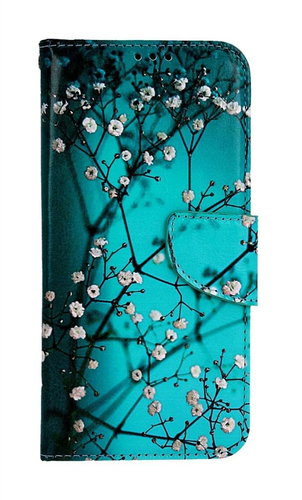TopQ Pouzdro Samsung A34 knížkové Modré s květy 94096 - Phone Case - Main image