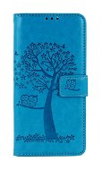 TopQ Pouzdro Samsung A34 knížkové Tyrkysový strom sovičky 94280 - Phone Case