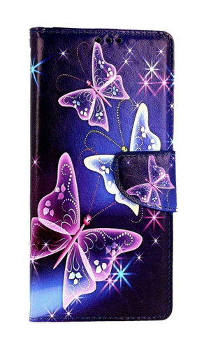 TopQ Pouzdro Samsung A14 5G knížkové Modré s motýlky 94253 - Phone Case - Main image