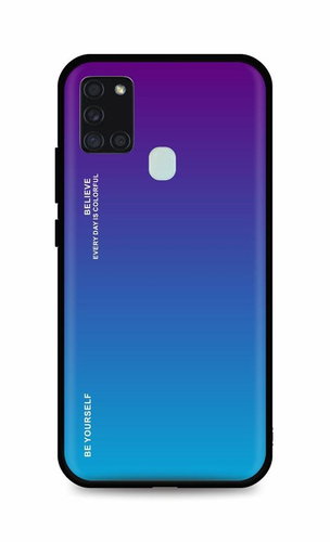 TopQ Kryt LUXURY Samsung A21s pevný duhový purpurový 92936 - Phone Cover - Main image
