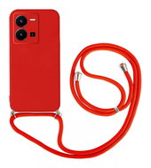 TopQ Kryt Vivo Y35 červený se šňůrkou 93962 - Phone Cover