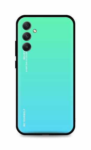 TopQ Kryt LUXURY Samsung A34 pevný duhový zelený 93354 - Phone Cover - Main image