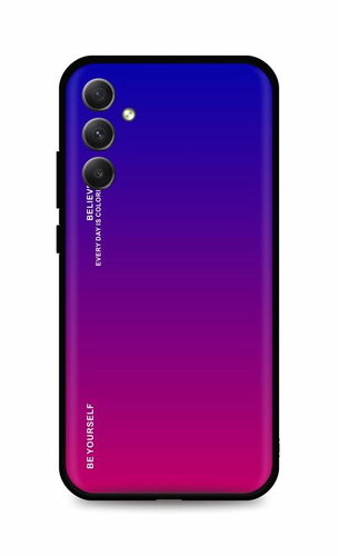 TopQ Kryt LUXURY Samsung A34 pevný duhový fialový 93352 - Phone Cover - Main image
