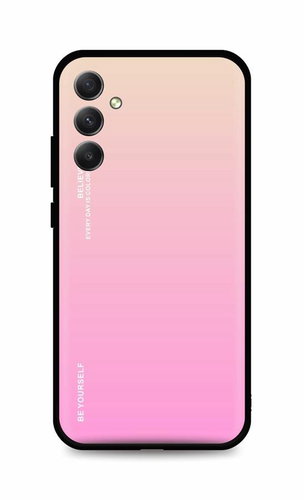 TopQ Kryt LUXURY Samsung A34 pevný duhový meruňkový 93351 - Phone Cover - Main image
