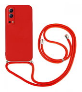 TopQ Kryt Vivo Y52 5G červený se šňůrkou 93956 - Phone Cover