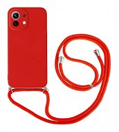 TopQ Kryt Xiaomi Mi 11 Lite červený se šňůrkou 93931 - Phone Cover
