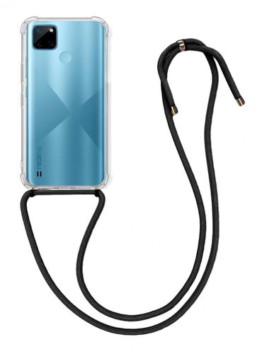 TopQ Kryt Realme C21Y s černou šňůrkou průhledný 92887 - Phone Cover - Main image