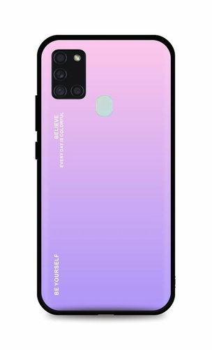 TopQ Kryt LUXURY Samsung A21s pevný duhový růžový 94237 - Phone Cover - Main image