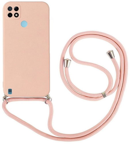 TopQ Kryt Realme C21 růžový se šňůrkou 92878 - Phone Cover - Main image