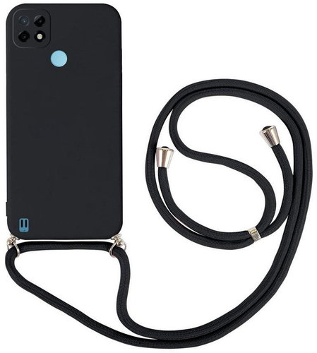 TopQ Kryt Realme C21 černý se šňůrkou 92876 - Phone Cover - Main image