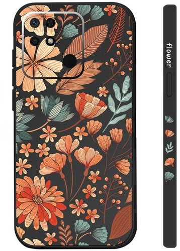 TopQ Kryt Xiaomi Redmi 10C Luční kvítí černý 94621 - Phone Cover - Main image