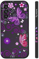 TopQ Kryt Samsung A53 5G Fialoví motýlci černý 94559 - Phone Cover
