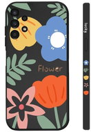 TopQ Kryt Samsung A13 Malované květy černý 94551 - Phone Cover