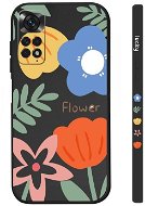 TopQ Kryt Xiaomi Redmi Note 11 Maľované kvety čierny 94547 - Kryt na mobil