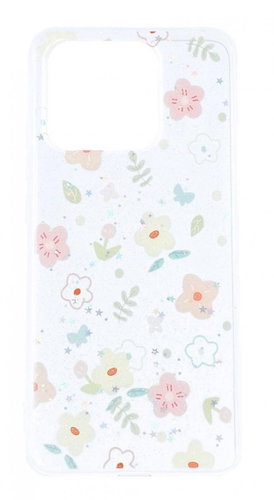 TopQ Kryt Glitter Xiaomi Redmi 10C Květinový mix 94664 - Phone Cover - Main image