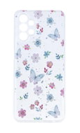 TopQ Kryt Glitter Samsung A13 Květy s motýlky 94657 - Phone Cover