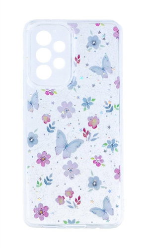 TopQ Kryt Glitter Samsung A53 5G Květy s motýlky 94650 - Phone Cover - Main image
