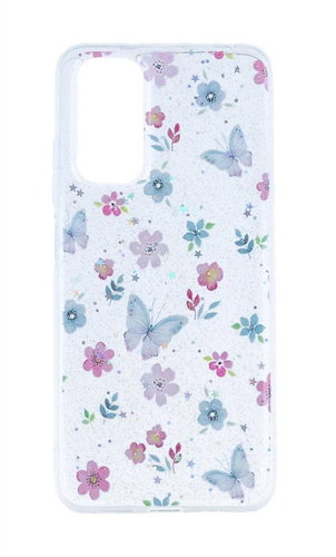 TopQ Kryt Glitter Xiaomi Redmi Note 11 Květy s motýlky 94643 - Phone Cover - Main image