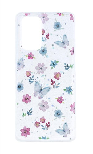 TopQ Kryt Glitter Xiaomi Redmi Note 10 Pro Květy s motýlky 94629 - Phone Cover - Main image