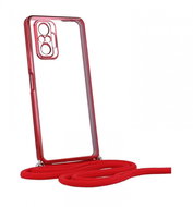 TopQ Kryt Xiaomi Redmi Note 10 Pro Frame červený se šňůrkou 94438 - Kryt na mobil
