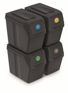 Prosperplast Set of 4 waste baskets SORTIBOX I anthracite, volume 4 × 20L - Rubbish Bin