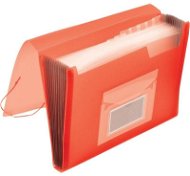 Q-CONNECT A4 with compartments and elastic band, transparent red - Document Folders