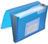 Q-CONNECT A4 with compartments and elastic band, transparent blue - Document Folders