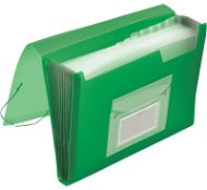 Q-CONNECT A4 s priehradkami a gumičkou, transparentné zelené - Dosky na dokumenty