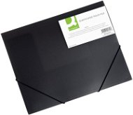 Q-CONNECT A4 s klopami a gumičkou, transparentně černé - Desky na dokumenty