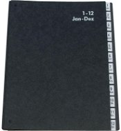 Q-CONNECT A4, schwarz, 1-12 - Dokumentenmappe