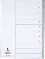 Divider Q-CONNECT White-grey, Plastic, A4, 1 - 12 - Rozřaďovač