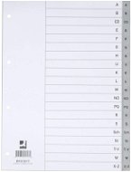 Divider Q-CONNECT Grey, Plastic, Extra-wide A4, A - Z - Pack of 20 - Rozřaďovač