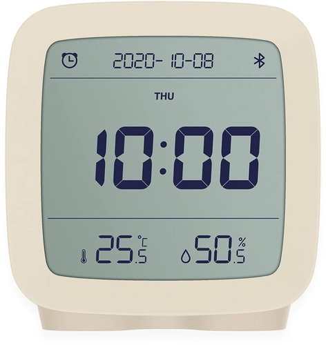 QINGPING Bluetooth Alarm clock (Temperature & RH monitor) - beige - Alarm Clock - Main image