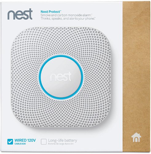Google Nest Protect - Smoke Alarm - Smoke Detector and Carbon Monoxide  Detector - Wired, White 