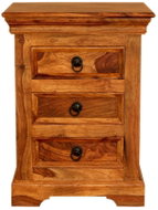 Raavi Bedside table Jali, 3 drawers, light honey - Night Stand