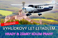 Vyhlídkový let nad nejkrásnější hrady a zámky v okolí Prahy pro 1 osobu - 2 trasy na výběr! - Voucher: