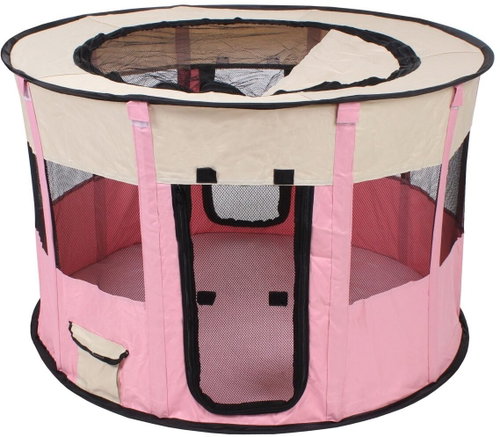 Merco, Pet Round playpen for dogs pink 1 pc - Dog Playpen - Main image