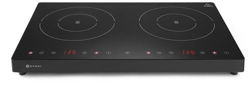 Hendi Double Induction Cooker Black Line - 230V / 3500W - 608x370x(H)61mm - Induction Cooker - Main image