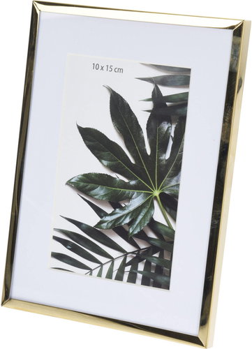 Home Styling Collection Metal photo frame, passe-partout 20,8 × 15,5 × 1 cm, gold - Photo Frame - Main image