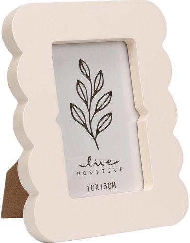 Home Styling Collection BASE photo frame with corrugated edge 16 × 2,2 × 20,8 cm, light beige - Photo Frame - Main image