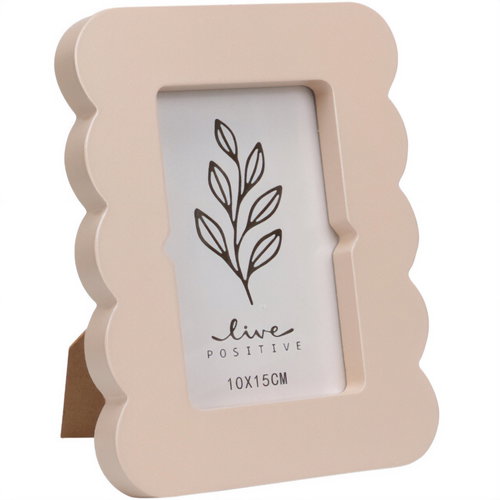 Home Styling Collection BASE photo frame with corrugated edge 16 × 2,2 × 20,8 cm, beige - Photo Frame - Main image