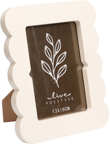 Home Styling Collection BASE photo frame with corrugated edge 18,5 × 2,2 × 23,3 cm, light beige - Photo Frame - Main image