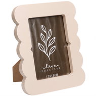 Home Styling Collection BASE photo frame with corrugated edge 18,5 × 2,2 × 23,3 cm, beige - Photo Frame