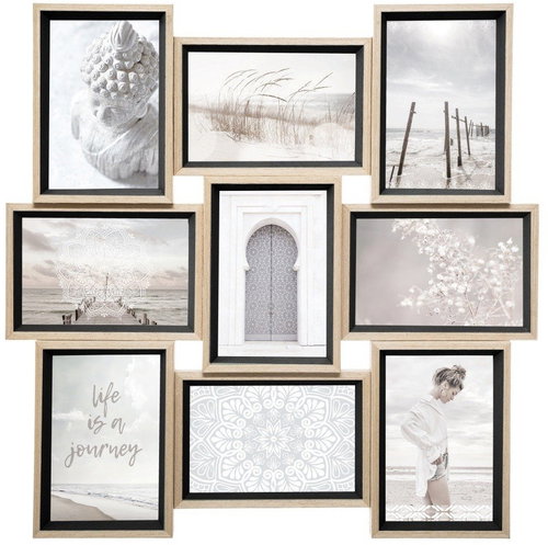 Atmosphera Moly Picture frame, 9 photos Atmosphera créateur d'intérieurm, black - Photo Frame - Main image