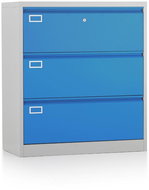 Rauman double row metal filing cabinet A4 - 3 drawers, RAL 5012 / RAL 7035 - Drawer Chest